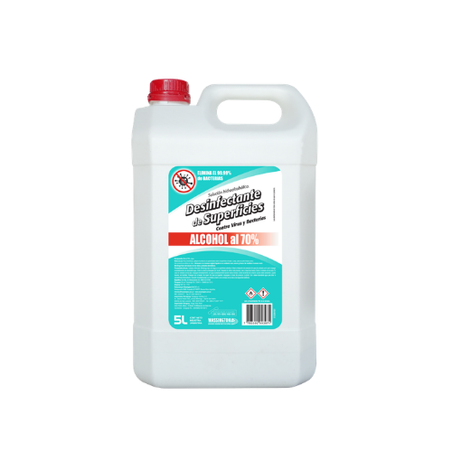 0103138 DESINFECTANTE DE SUPERFICIES CON ALCOHOL 70% WASSINGTON 5Lts - Imagen 1