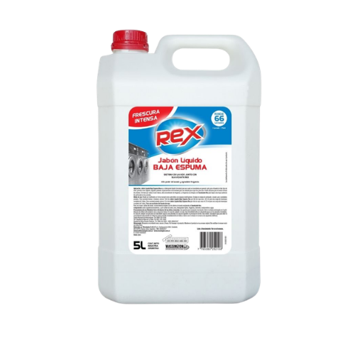 Diseño sin tÃtulo (30) JABON LIQUIDO TEXTIL BAJA ESPUMA REX 5 LTS - Imagen 1