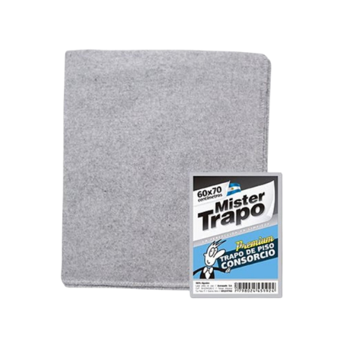 0910207 TRAPO DE PISO MR TRAPO GRIS PROFESIONAL 60cm x 70cm - Imagen 1
