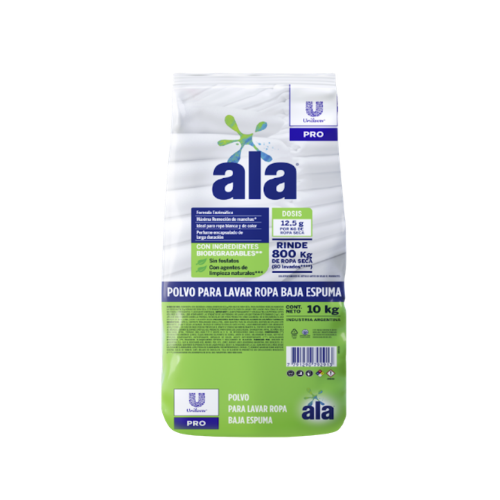 1001104 ALA POLVO BAJA ESPUMA USO PROFESIONAL ECOLAVADO 10KG - Imagen 1