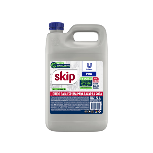 1005103 SKIP LIQUIDO LAVAROPAS BIOENZIMAS USO PROFESIONAL 5LT - Imagen 1