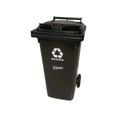 0606114 CONTENEDOR DE PVC 240Lts CON TAPA Y RUEDAS ROYCO - Imagen 1