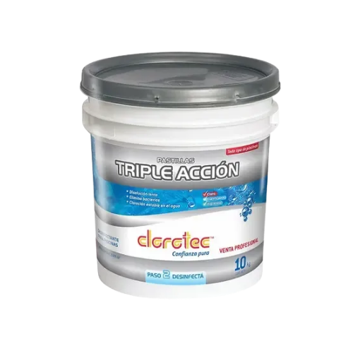 0250021 CLORO EN PASTILLAS TRIPLE ACCION 200Grs 10Kg CLOROTEC - Imagen 1