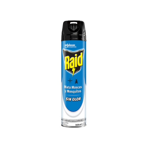 0901206 INSECTICIDA MATA MOSCAS Y MOSQUITOS SIN OLOR 360Cc RAID - Imagen 1